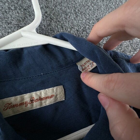 Tommy Bahama Men Silk Button Up Shirt Short Sleeve Hawaiian Blue XLX Wide Floral - Picture 7 of 14